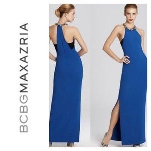 BCBGMAXAZRIA Blue Combo Viviane Gown